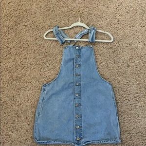 Denim overall dress